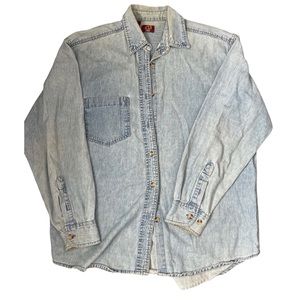 Vintage Denim long sleeve button- up left pocket